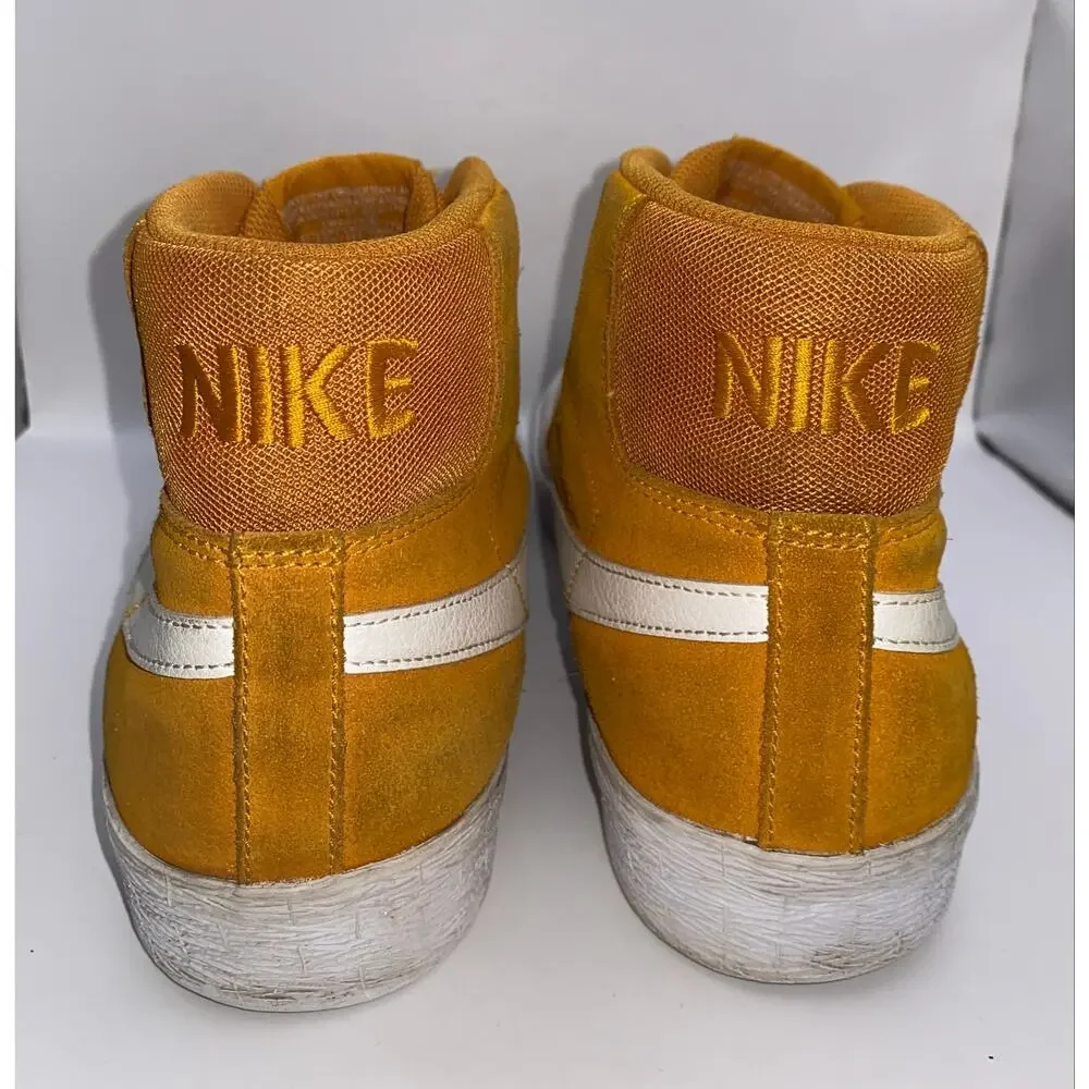 Nike SB Blazer Mid XT Circuit Orange Mustard Gold Suede Skate Shoes Mens 10.5